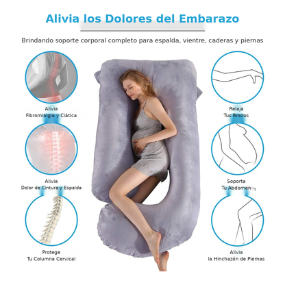 Almohada de Embarazo de Cuerpo Completo en U - Duerme sin Dolor