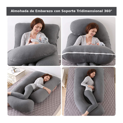 Almohada de Embarazo de Cuerpo Completo en U - Duerme sin Dolor